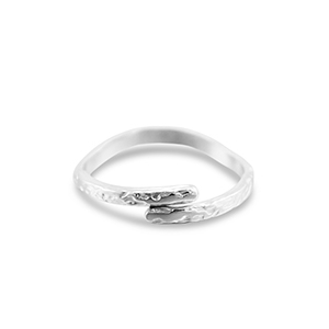 Ringen van Stainless steel Roestvrij staal (RVS) wave Silver