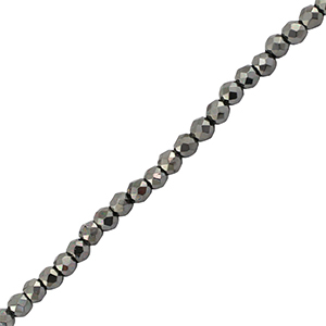 Facet kralen top quality rond 2mm Metallic gunmetal