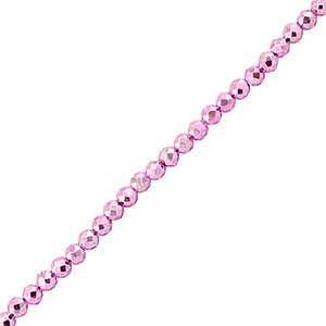 Facet kralen top quality rond 2mm Metallic fuchsia pink