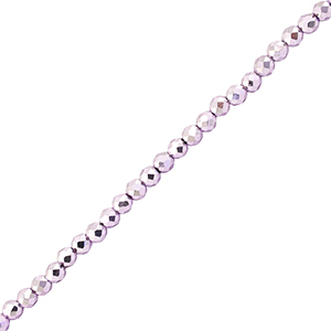 Facet kralen top quality rond 2mm Metallic purple