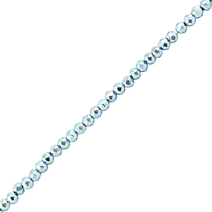 Facet kralen top quality rond 2mm Metallic light blue