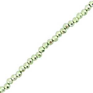 Facet kralen top quality rond 2mm Metallic green