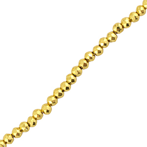 Facet kralen top quality rond 2mm Metallic gold