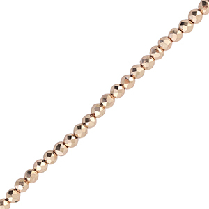Facet kralen top quality rond 2mm Metallic rose gold