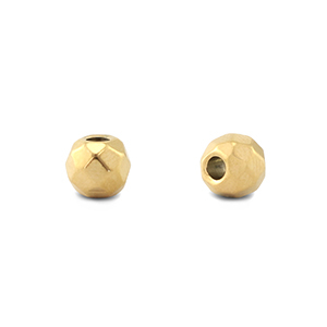 Kralen van Stainless steel Roestvrij staal  6mm (RVS) Gold