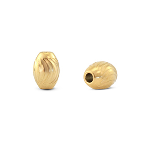 Kralen van Stainless steel Roestvrij staal (RVS) ovaal Gold