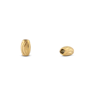 Kralen van Stainless steel Roestvrij staal (RVS) ovaal Gold