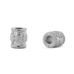 Kralen van Stainless steel Roestvrij staal (RVS) tube dog paw Silver