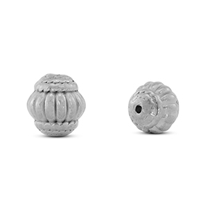 Kralen van Stainless steel Roestvrij staal (RVS) oval Silver