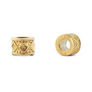 Kralen van Stainless steel Roestvrij staal (RVS) rondelle rhombus Gold
