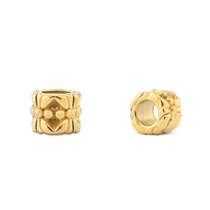 Kralen van Stainless steel Roestvrij staal (RVS) rondelle flower Gold