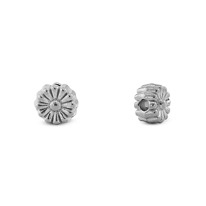 Kralen van Stainless steel Roestvrij staal (RVS) flower Silver
