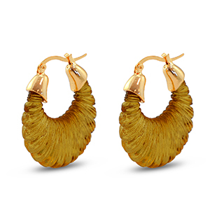 Musthave resin oorbellen oval Gold-transparent golden brown