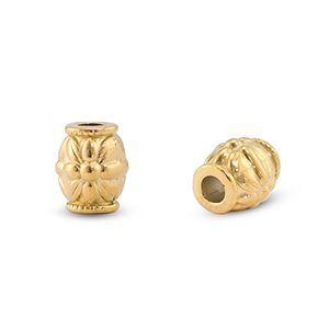 Kralen van Stainless steel Roestvrij staal (RVS) tube flower Gold