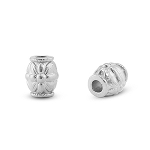 Kralen van Stainless steel Roestvrij staal (RVS) tube flower Silver