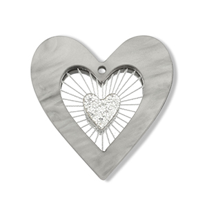 Statement hangers heart Grey-silver