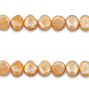 Zoetwaterparels nugget oval Peach-orange