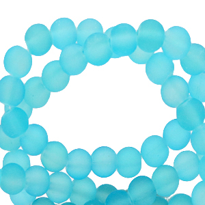 Glaskralen 6 mm mat Turquoise
