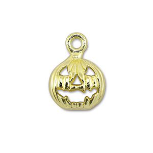 Metaal bedels pumpkin skull Gold