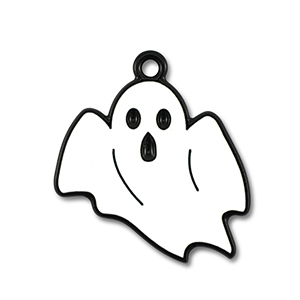 Metaal bedels ghost White-black