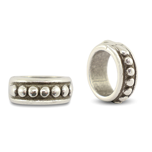 Metaal schuivers DQ ring with balls Antiek zilver (Nikkelvrij)