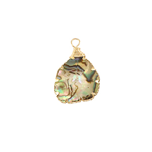 Hangers van Resin with imitation shell irregular Gold-ocean green