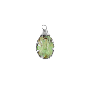 Hangers van Resin with imitation shell oval Silver-ocean green