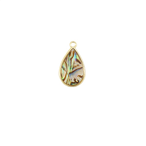 Hangers van Resin with imitation shell oval Gold-taupe