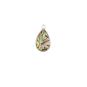 Hangers van Resin with imitation shell oval Silver-taupe