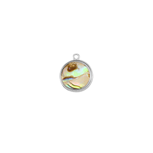 Hangers van Resin with imitation shell round Silver-taupe