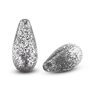 Polaris kralen druppel vorm Paipo shiny Silver