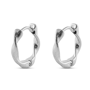 Oorbellen van Stainless steel Roestvrij staal (RVS) Silver