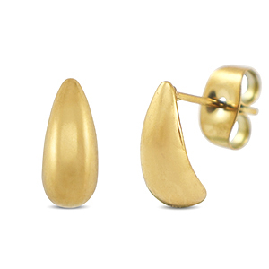 Oorbellen van Stainless steel Roestvrij staal (RVS) oorstekers Gold