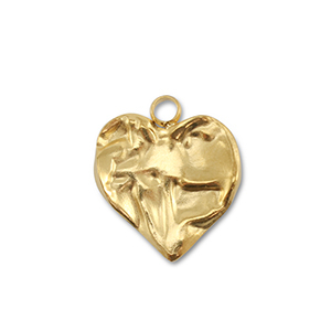 Bedels van Stainless steel Roestvrijstaal (RVS) heart Gold