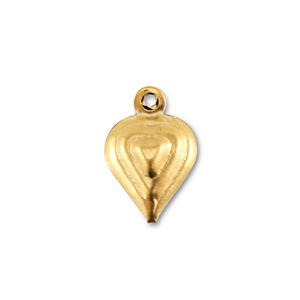 Bedels van Stainless steel Roestvrijstaal (RVS) heart Gold