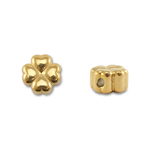 Kralen van Stainless steel Roestvrij staal (RVS) clover Gold