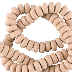 Polymeer kraal rondellen 7mm Creamy brown