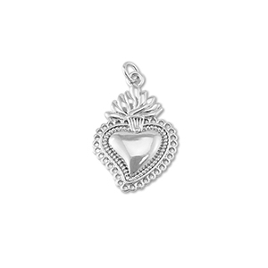 Brass TQ metaal bedels heart Silver