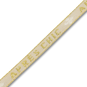 Tekstlint "Apr&egrave;s chic" Sand beige-gold-white