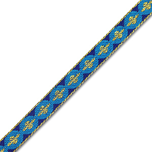 Tekstlint round with cross Blue-gold