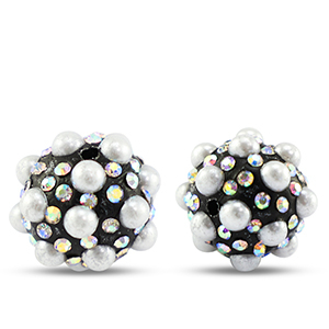 Kralen bohemian round Black-white