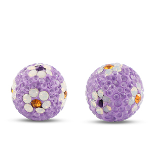 Kralen bohemian round Purple-white