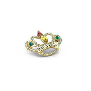 Broches crown Gold-green-pink