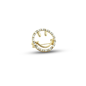 Broches smiley with pearls Gold