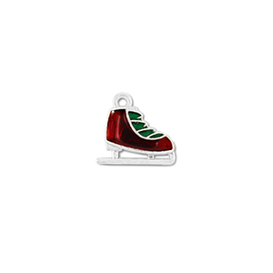 Metaal bedels skate Zilver-rood-groen
