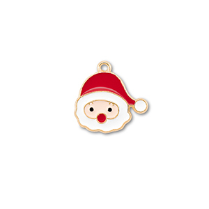Metaal bedels santa Goud-rood-wit