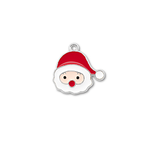 Metaal bedels santa Zilver-rood-wit