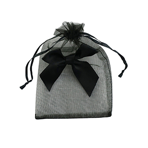 Organza sieradenzakje with bow Black