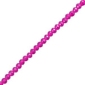 Facet kralen top quality disc 6x4mm Fuchsia pink