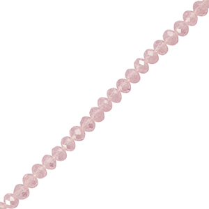 Facet kralen top quality disc 6x4mm Light pink